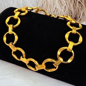 Jackie O Jacqueline Kennedy Bold Matte Gold Necklace Statement JBK Camrose Kross
